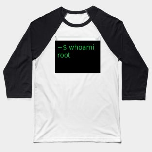 Bash Terminal - whoami: root Baseball T-Shirt